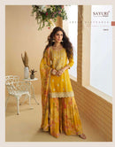 Sayuri Gulabo Pure Chinon Silk Embroidered Designer Dresses