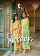 Gull Jee Sukoon Pure Muslin Silk With Heavy Embroidery Suits