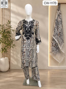 Shraddha Designer CW 1178 Viscose Satin Silk Digital Ready Made Designer Suit