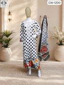 Mushk CW 1200 Viscose Satin Silk Digital Print Ready Made Suit