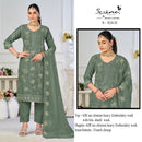Serine S 824 Air Tex Chinnon Heavy Embroidered With Bits  Khatli Work Salwar Suit
