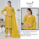 Serine S 824 Air Tex Chinnon Heavy Embroidered With Bits  Khatli Work Salwar Suit
