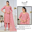 Serine S 824 Air Tex Chinnon Heavy Embroidered With Bits  Khatli Work Salwar Suit