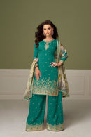 Gulkayra Gulnaaz Real Simar Silk Designer Sharara Suit
