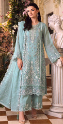Motifz 5425 Organza Embroidery Khatli Work Pakistani Style Salwar Suit
