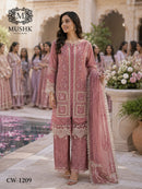 Shraddha Designer CW 1209 Crystal Chiffon Handwork Khatli Readymade Salwar Suit