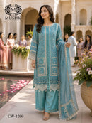 Shraddha Designer CW 1209 Crystal Chiffon Handwork Khatli Readymade Salwar Suit