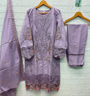 Elan E 18 Cambric Lawn Cotton Heavy Embroidered With Pearls Worked Pakistani Suits