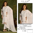 Elan E 18 Cambric Lawn Cotton Heavy Embroidered With Pearls Worked Pakistani Suits