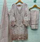 Elan E 18 Cambric Lawn Cotton Heavy Embroidered With Pearls Worked Pakistani Suits
