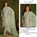 Elan E 18 Cambric Lawn Cotton Heavy Embroidered With Pearls Worked Pakistani Suits
