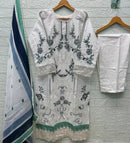 Elan E 42 Cambric Lawn Cotton Heavy Embroidered With Handwork Pakistani Suits