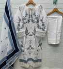 Elan E 42 Cambric Lawn Cotton Heavy Embroidered With Handwork Pakistani Suits