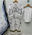 Elan E 42 Cambric Lawn Cotton Heavy Embroidered With Handwork Pakistani Suits