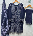 Elan E 41 Cambric Lawn Cotton Heavy Embroidered With Handwork Pakistani Suits