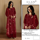 Elan E 31 Cambric Lawn Cotton Heavy Embroidered With Handwork Pakistani Suits