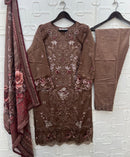 Elan E 31 Cambric Lawn Cotton Heavy Embroidered With Handwork Pakistani Suits