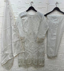 Elan E 24 Cambric Lawn Cotton Heavy Embroidered With Pearls Pakistani Salwar Suit
