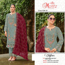 Motifz 5281 Chiffon With Embroidery Khatli Work Pakistani Suits