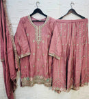 Bilqis B 249 Chinon Heavy Embroidered With Handworked Pakistani Suits