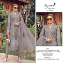 Serine S 930 Crystal Chiffon Heavy Embroidered Khatli & Cut Work Suit
