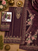 Motifz 5433 Pure Viscose Maslin Digital Print with Khatli Work Suit