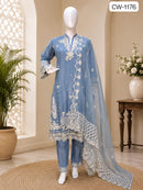 Shraddha Designer Cw 1176 Vikos Pettenn Cheks & Handwork Khatli Work Pakistani Suits