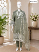 Shraddha Designer Cw 1176 Vikos Pettenn Cheks & Handwork Khatli Work Pakistani Suits