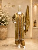 Shraddha Designer Cw 1080 Crystal Bits With Burberry & Viscose Velvet Shimmer Work Pakistani Suit