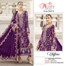 Motifz 5465 Chiffon Embroidery Khatli Work Designer Suit