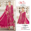 Motifz 5465 Chiffon Embroidery Khatli Work Designer Suit