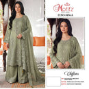Motifz 5454 Chiffon Embroidery Khatli Work Designer Suit