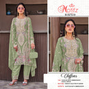 Motifz 5272 Chiffon Embroidered Khatli Work Salwar Suit