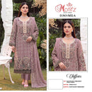 Motifz 5452 Chiffon Embroidery Khatli Work Designer Suit