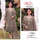 Motifz 5452 Chiffon Embroidery Khatli Work Designer Suit