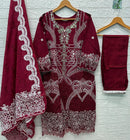 ELAN E 51 Ready Made Cambric Lawn Cotton Heavy Embroidered Suits