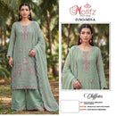Motifz 5453 Siffon Designer Embroidered Khatli Work Collection