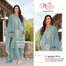 Motifz 733 Organza Embroidery Khatli Work Designer Suits