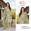 Motifz 733 Organza Embroidery Khatli Work Designer Suits
