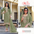 Motifz 5383 Gold Chiffon with Embroidery Bits Worked Designer Suits