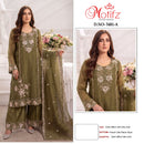 Motifz 5481 Gold Chiffon with Embroidery Bits Work Pakistani Suits