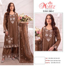 Motifz 5481 Gold Chiffon with Embroidery Bits Work Pakistani Suits