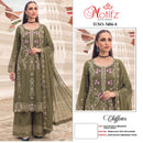 Motifz 5484 Chiffon Embroidery Khatli Work Suits