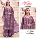 Motifz 5484 Chiffon Embroidery Khatli Work Suits