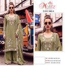 Motifz 5482 Gold Chiffion Embroidery Bits Work Suits