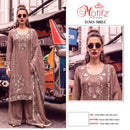 Motifz 5482 Gold Chiffion Embroidery Bits Work Suits