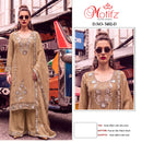 Motifz 5482 Gold Chiffion Embroidery Bits Work Suits