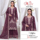 Motifz 5456 Chiffon Embroidered Khatli Work Salwar Suit