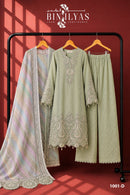 Bin ilyas 1001 Crystal Chiffon Embroidered Readymade Suits
