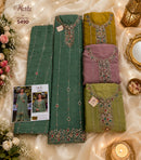 Motifz 5490 Salsa Chiffon Embroidered Bits Work Designer Suit